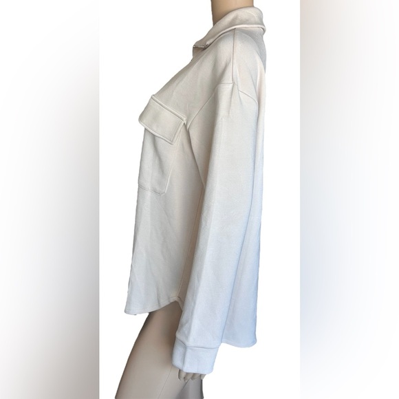 Mango MNG Beige Quarter Zip Oversized High Neck Sweater Casual Comfort Women SzS - Picture 3 of 12